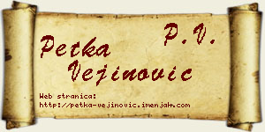 Petka Vejinović vizit kartica
